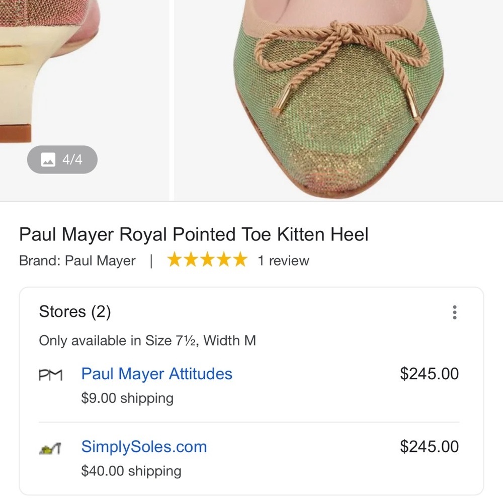 Paul Mayer Royal Pointed Toe Kitten Heel - Picture 2 of 4